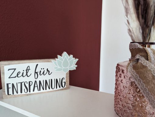 Schild: Zeit für Entspannung